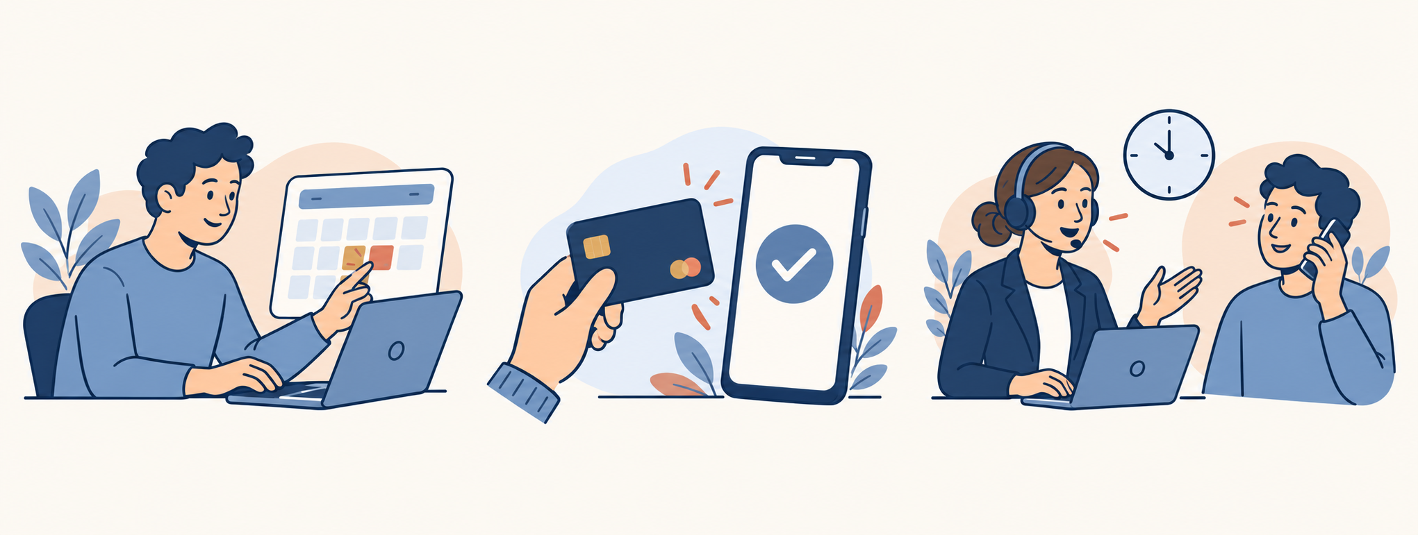 Tegning: Udfyld din booking på en computer